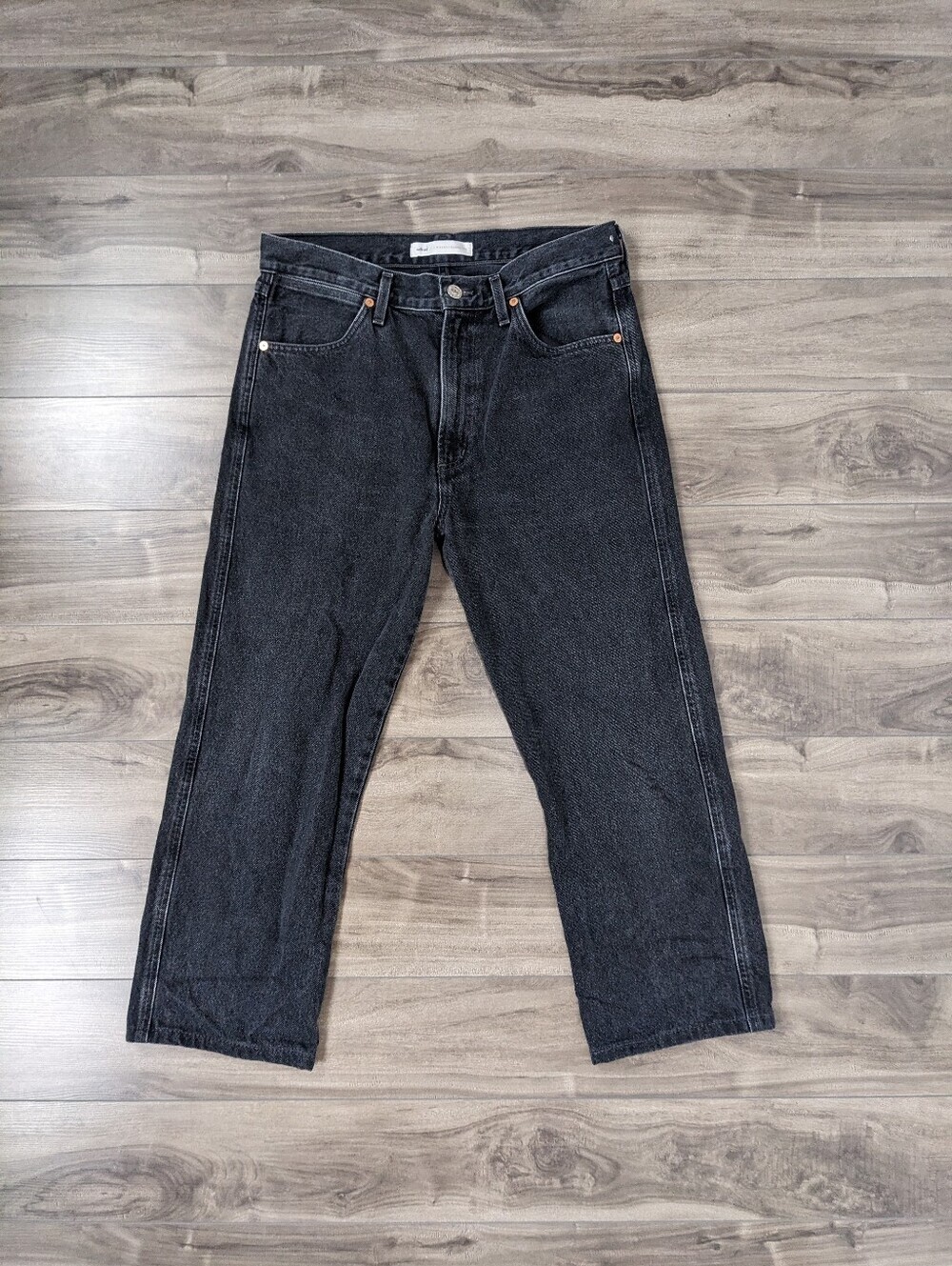 Citizens of Humanity Wilfred  Liv Straight Crop Washed Black Size 29